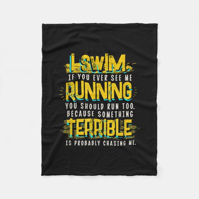 Cobertor De Velo Presente De Natação Engraçado Para Nadador (Frente)