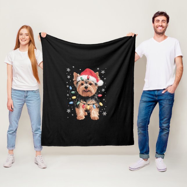 Cobertor De Velo Presente de Natal de Yorkie Cachorro Long Xmas (In Situ)