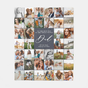 Cobertor De Velo Presente de pai azul de multi-foto do marinho mode