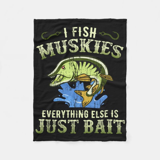Cobertor De Velo Presente de Pesca de Muskulo Camisa Muskie  (Frente)
