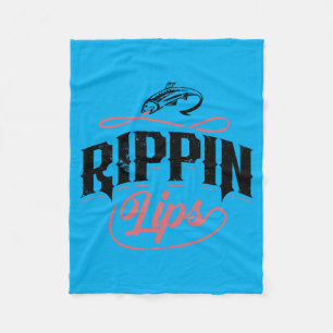 Cobertor De Velo Presente de pesca engraçado Rippin Lips B para hom