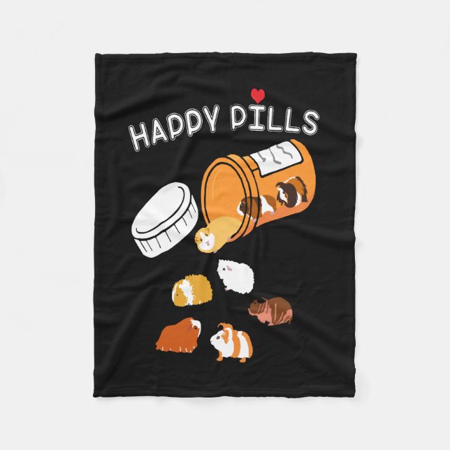 Cobertor De Velo Presente de Porco de Guiné| Happy Pills Pig (Frente)