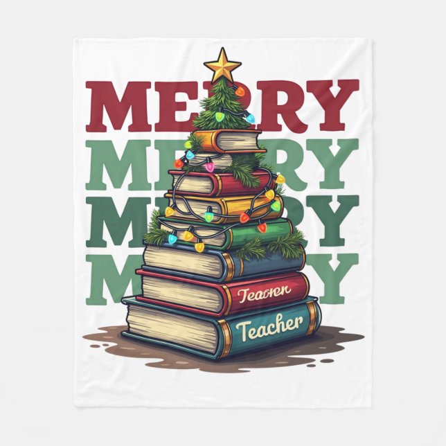 Cobertor De Velo Presente de Professor | Livros de Natal para Profe (Frente)