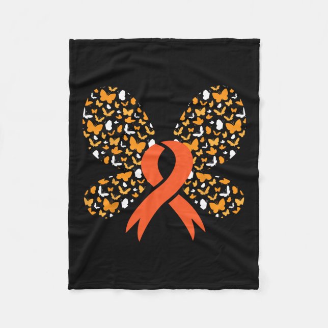 Cobertor De Velo Presente de Sobrevivência da Leucemia da Borboleta (Frente)