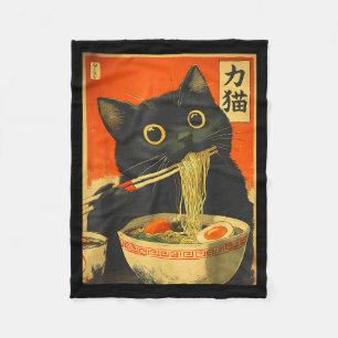 Cobertor De Velo Presente engraçado de anime de gato Kawaii comendo