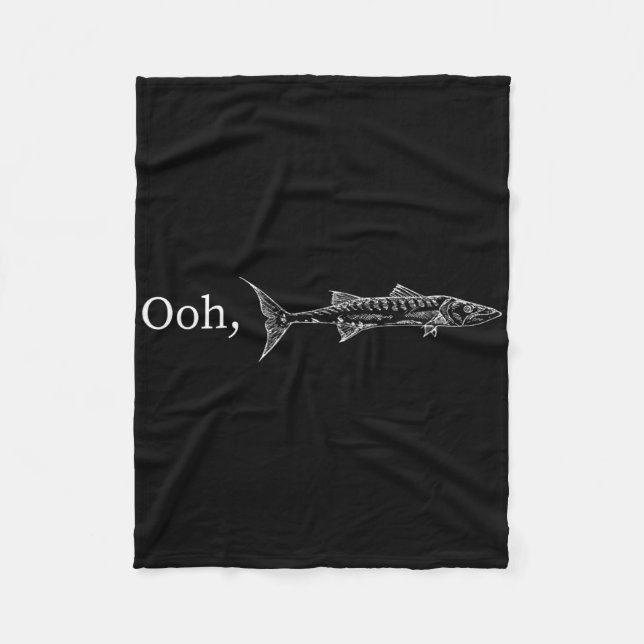 Cobertor De Velo Presente Engraçado de Pesca de Barracuda para Músi (Frente)