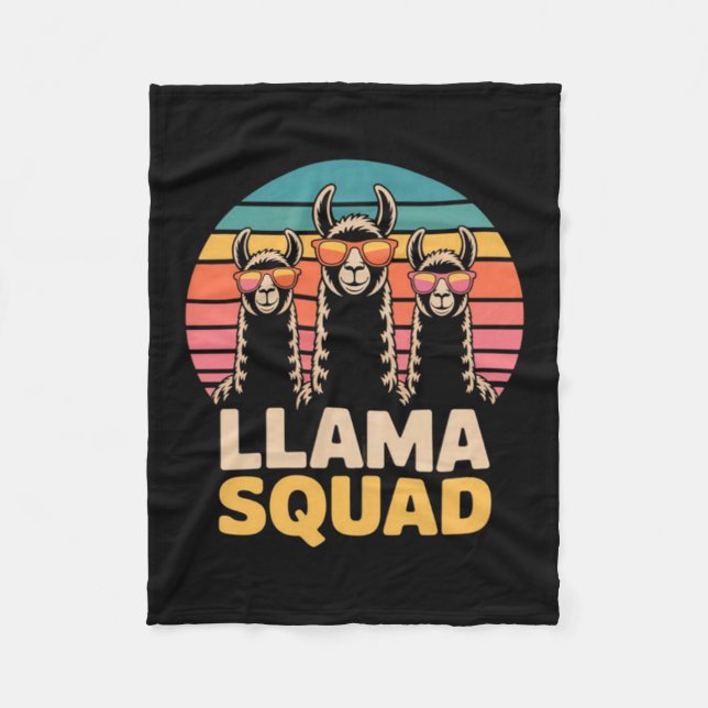 Cobertor De Velo Presente Llama Squad Sungles Llamas Legais (Frente)