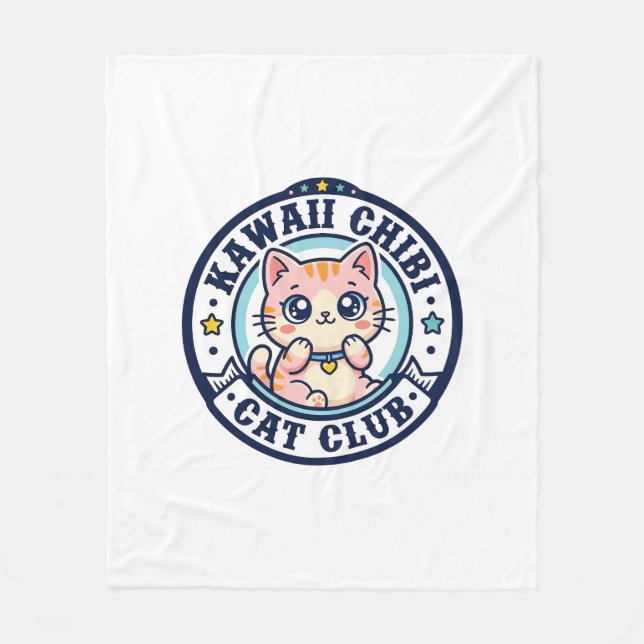 Cobertor De Velo Presente para Mãe de Gato Kawaii Chibi - Kawaii Ch (Frente)