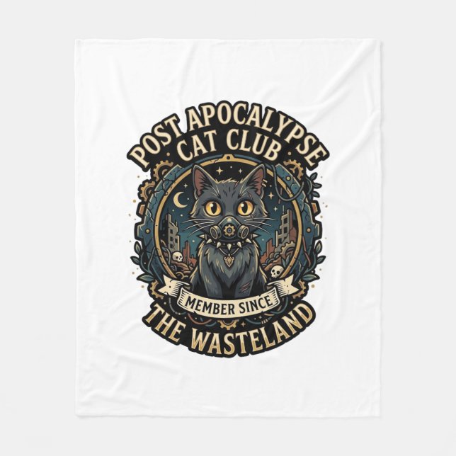 Cobertor De Velo Presente para Pai de Gato Pós Apocalipse - Pós Apo (Frente)