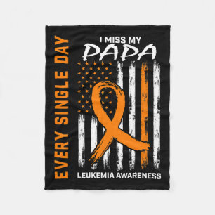 Cobertor De Velo Presente Perda De Papá Laranja Leucemia Sinalizado