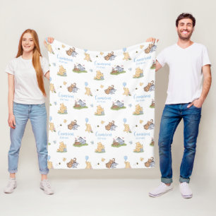 Cobertor De Velo Presente Personalizado Clássico Menino Bebê Winnie