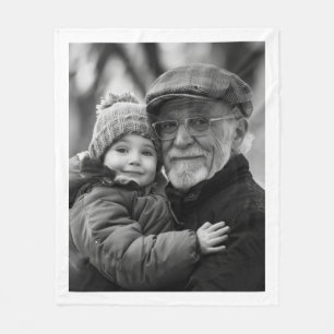 Cobertor De Velo Presente Personalizado de Foto do Avô para Criança