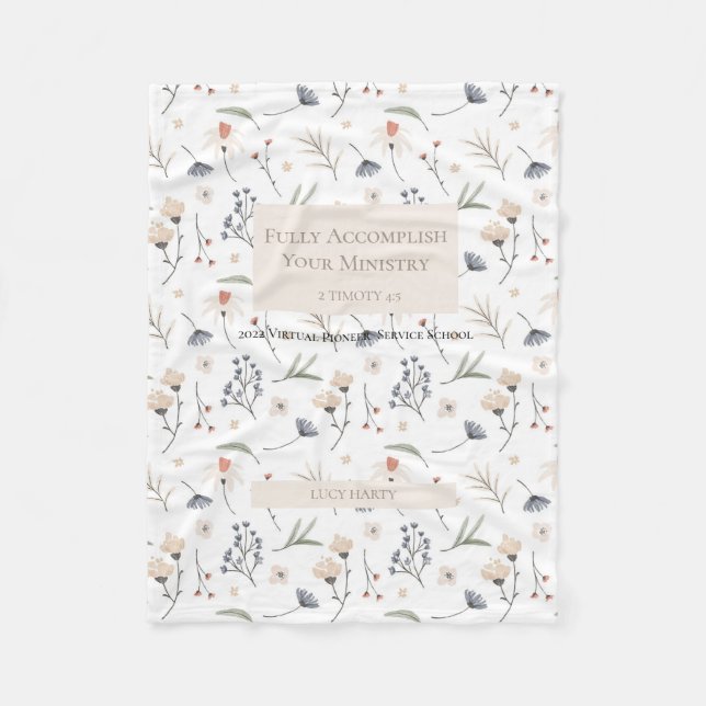 Cobertor De Velo Presente personalizado para as irmãs pioneiras da  (Frente)