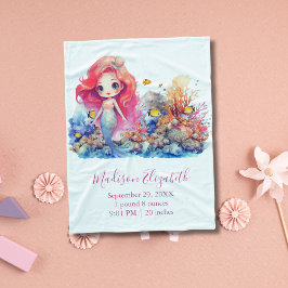 Cobertor De Velo Presente Personalizado para Chás de Bebê de Sereia