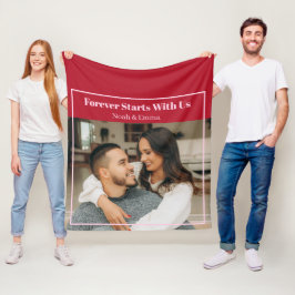 Cobertor De Velo Presente Romântico Personalizado com Foto e Texto