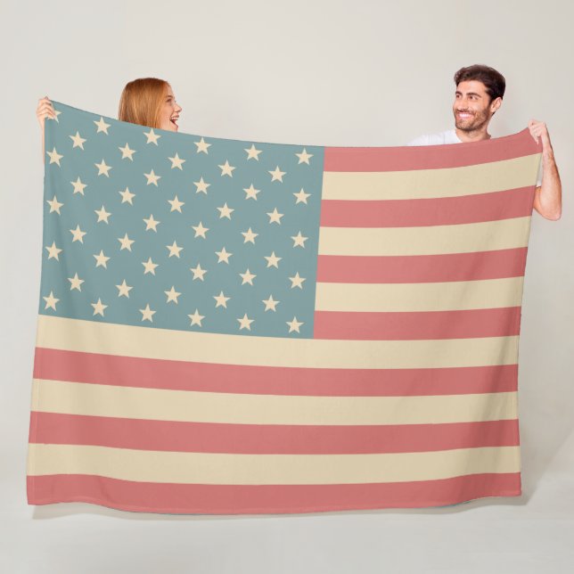 Cobertor De Velo Presente Rustic American Flag Fleece Blanket (In Situ)