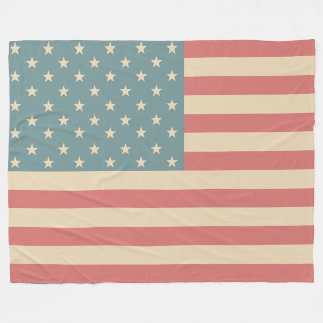 Cobertor De Velo Presente Rustic American Flag Fleece Blanket (Frente (Horizontal))