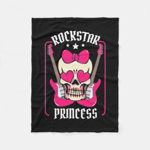 Cobertor De Velo Presente Xmas Rockstar Princess Skull
