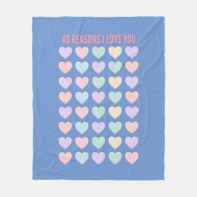 Cobertor De Velo Presentes de aniversário de 40 anos - 40º presente (Frente)