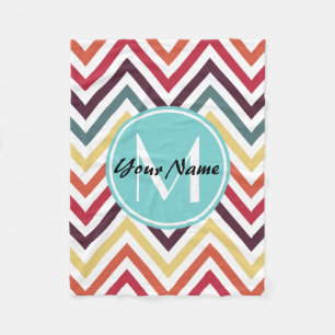 Cobertor De Velo Presentes de padrão Chevron Moderno e Monogramado