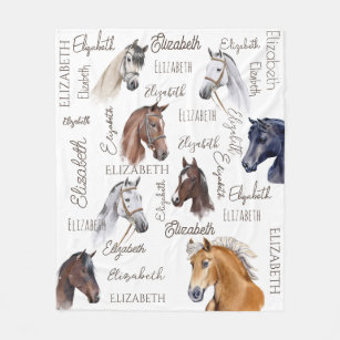 Cobertor De Velo Presentes equestres para raparigas nome personaliz