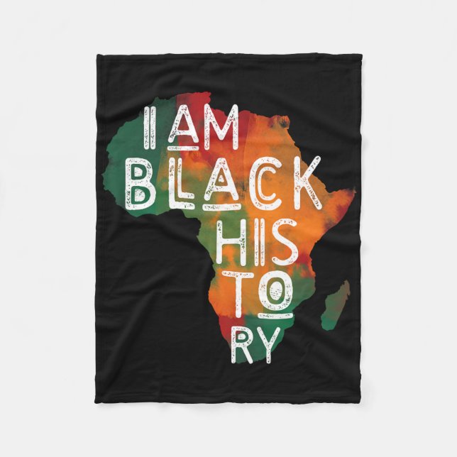 Cobertor De Velo Presentes Orgulho Negro Eu Sou História Negra Amer (Frente)