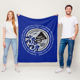 Cobertor De Velo Presentes personalizados azul para um treinador do
