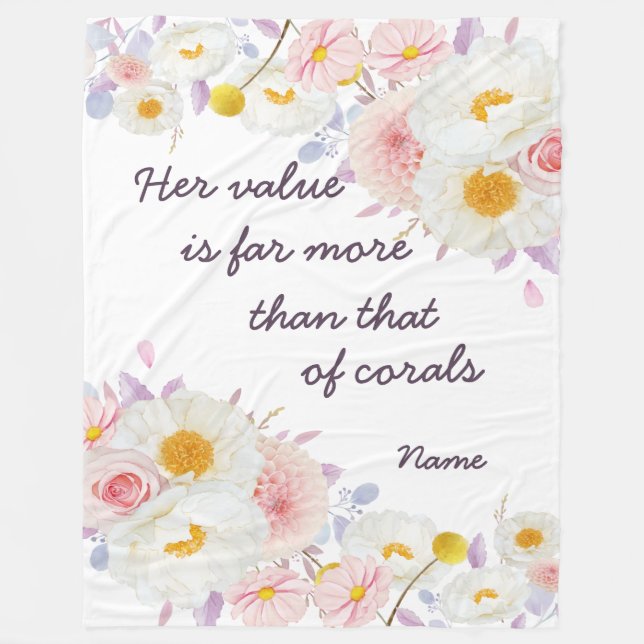 Cobertor De Velo Presentes personalizados das irmãs JW - Provérbios (Frente)