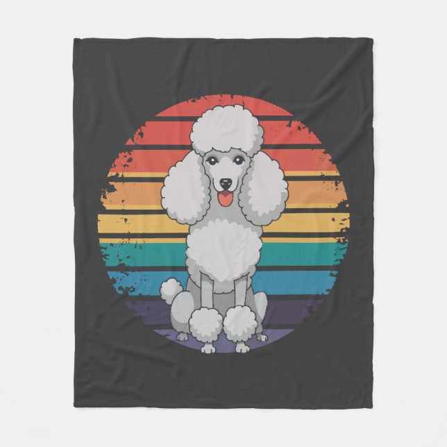 Cobertor De Velo Presentes Retro de Cão Amante de Poodle para Homen (Frente)