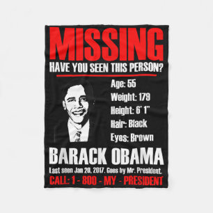 Cobertor De Velo Presidente Obama T Shirt ausente