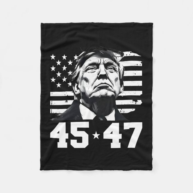 Cobertor De Velo Presidente Trump 45 47 Vance da bandeira americana (Frente)