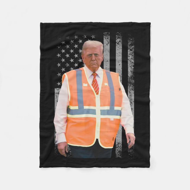 Cobertor De Velo Presidente Trump Garbage Truck Worker Vest Usa Fla (Frente)