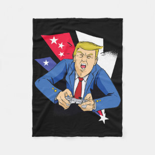 Cobertor De Velo Presidente Trump Tocando Videos games - 4º de julh