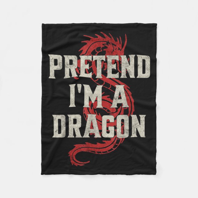 Cobertor De Velo Pretend I'm A Dragon Funny Lazy Halloween Costume  (Frente)