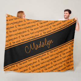 Cobertor De Velo preto alaranjado O campo de futebol é meu lugar fe