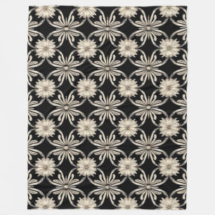 Cobertor De Velo Preto e Branco Geométrico Moderno Minimalista