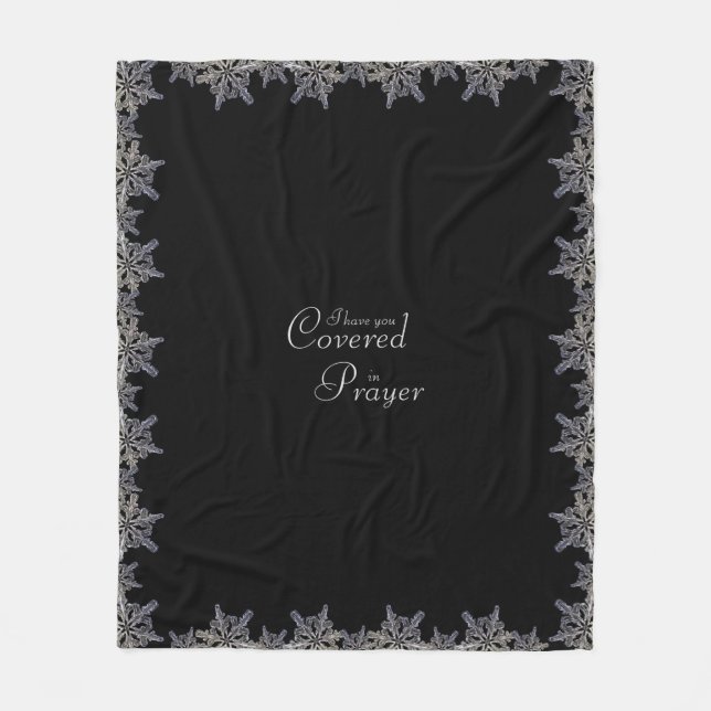 Cobertor De Velo Preto e Cinza coberto no floco de Neve Crystal Pra (Frente)