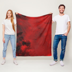 Cobertor De Velo Preto e Vermelho Moderno Abstrato - Misterioso Esc