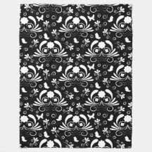 Preto floral Elegante e branco