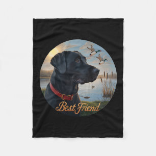 Cobertor De Velo Preto Labrador Melhor Amigo. Caça ao Pato de Aves