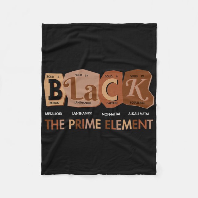 Cobertor De Velo Preto O Elemento Primo Mês da História Negra Perío (Frente)