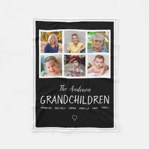 Cobertor De Velo Preto personalizado colagem da foto das avós 6