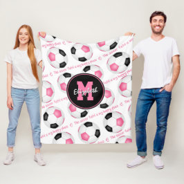 Cobertor De Velo preto rosa O campo de futebol é meu lugar feliz