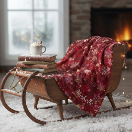 Cobertor De Velo Prettiest Snowflakes Padrão Red ID846