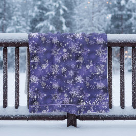 Cobertor De Velo Prettiest Snowflakes Padrão Violet ID846