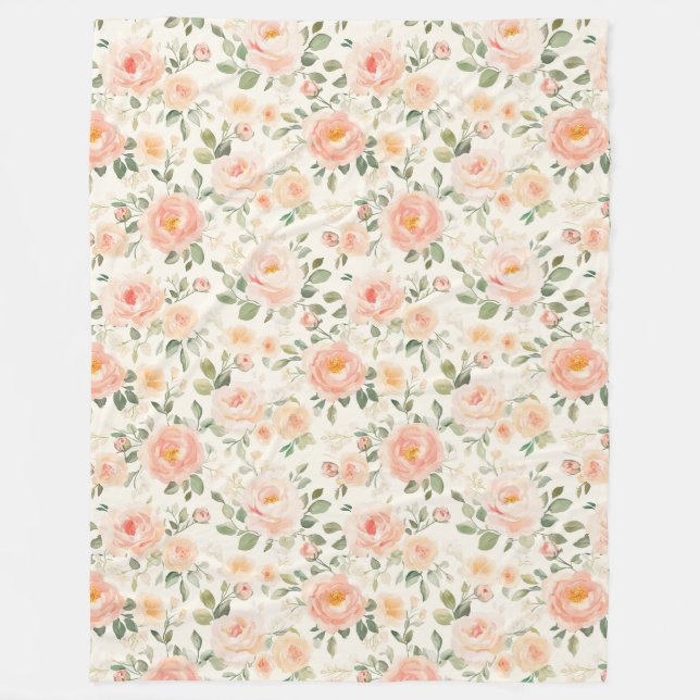 Cobertor De Velo Pretty Peach Flowers   (Frente)