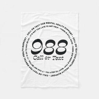 Cobertor De Velo Prevenção do Suicídio 988 Saúde Mental