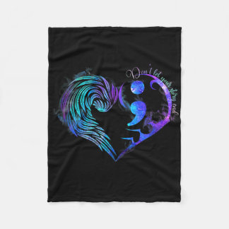 Cobertor De Velo Prevenção Suicida Consciência Teal Puro Coração Vo