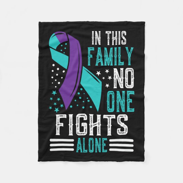 Cobertor De Velo Prevenção Suicida Sensibilização Teal E Roxo (Frente)