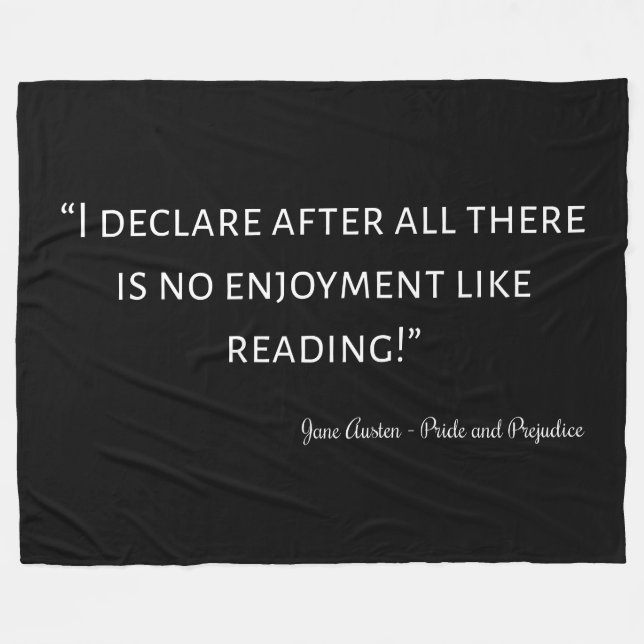 Cobertor De Velo Pride and Prejudice Quote III (Frente (Horizontal))